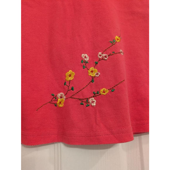 Oriental Village Pink Casual Dress with Floral Embroidery Size 4 Chinese Collar - Picture 3 of 5